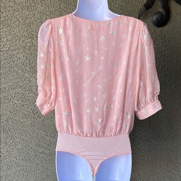 No.018 Buddy Love Pink Puff Sleeve Star Bodysuit Size XS - Picture 7 of 10